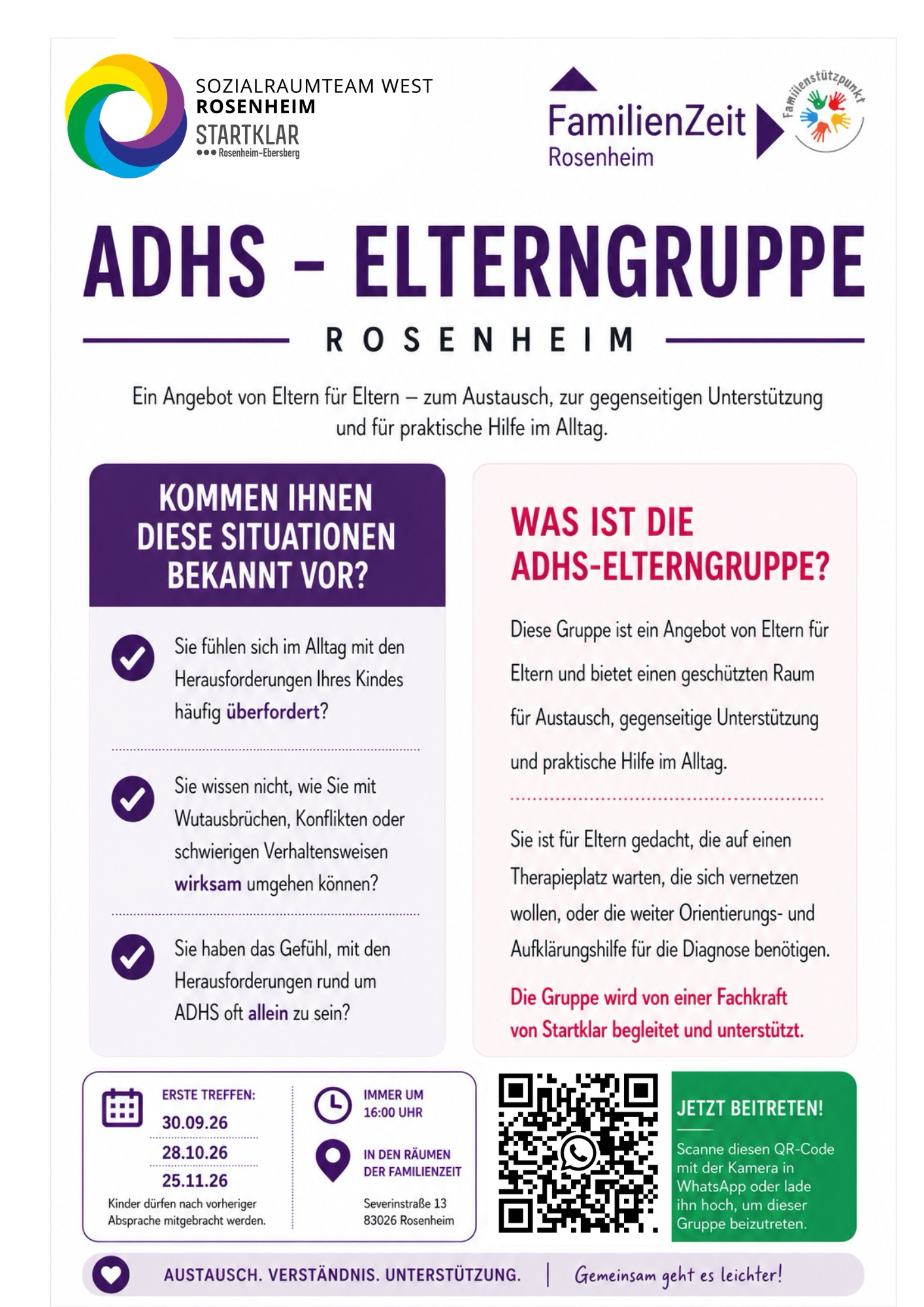 Flyer ADHS-Elterngruppe